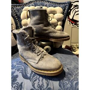 Dr Martens Dove Grey Suede Faux Fur Lined Size 7/EU 38